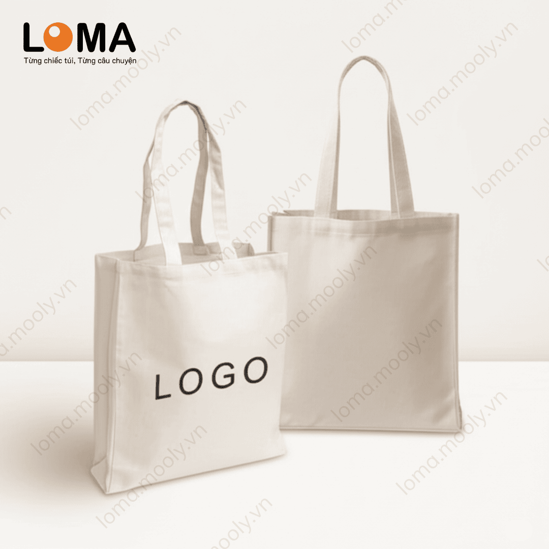 Túi tote canvas in logo